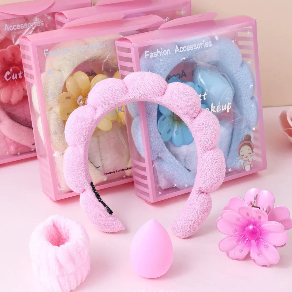 Chic Floral Bow Hair & Wrist Set