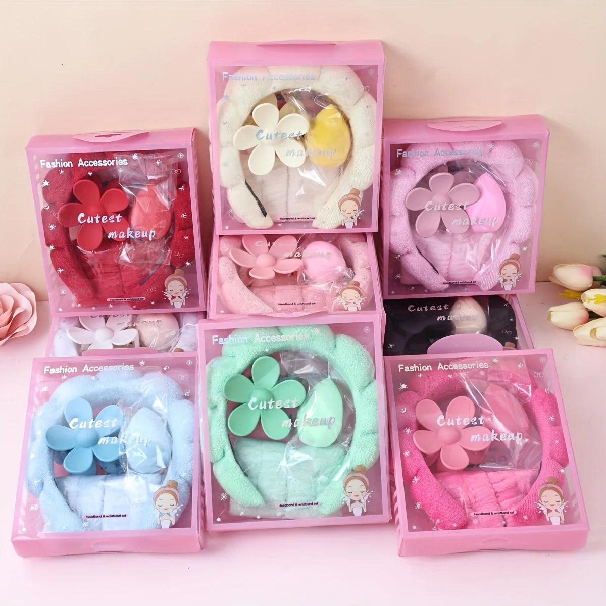 Chic Floral Bow Hair & Wrist Set