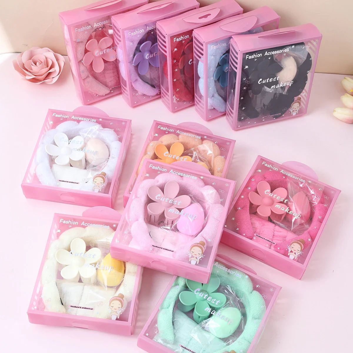 Chic Floral Bow Hair & Wrist Set