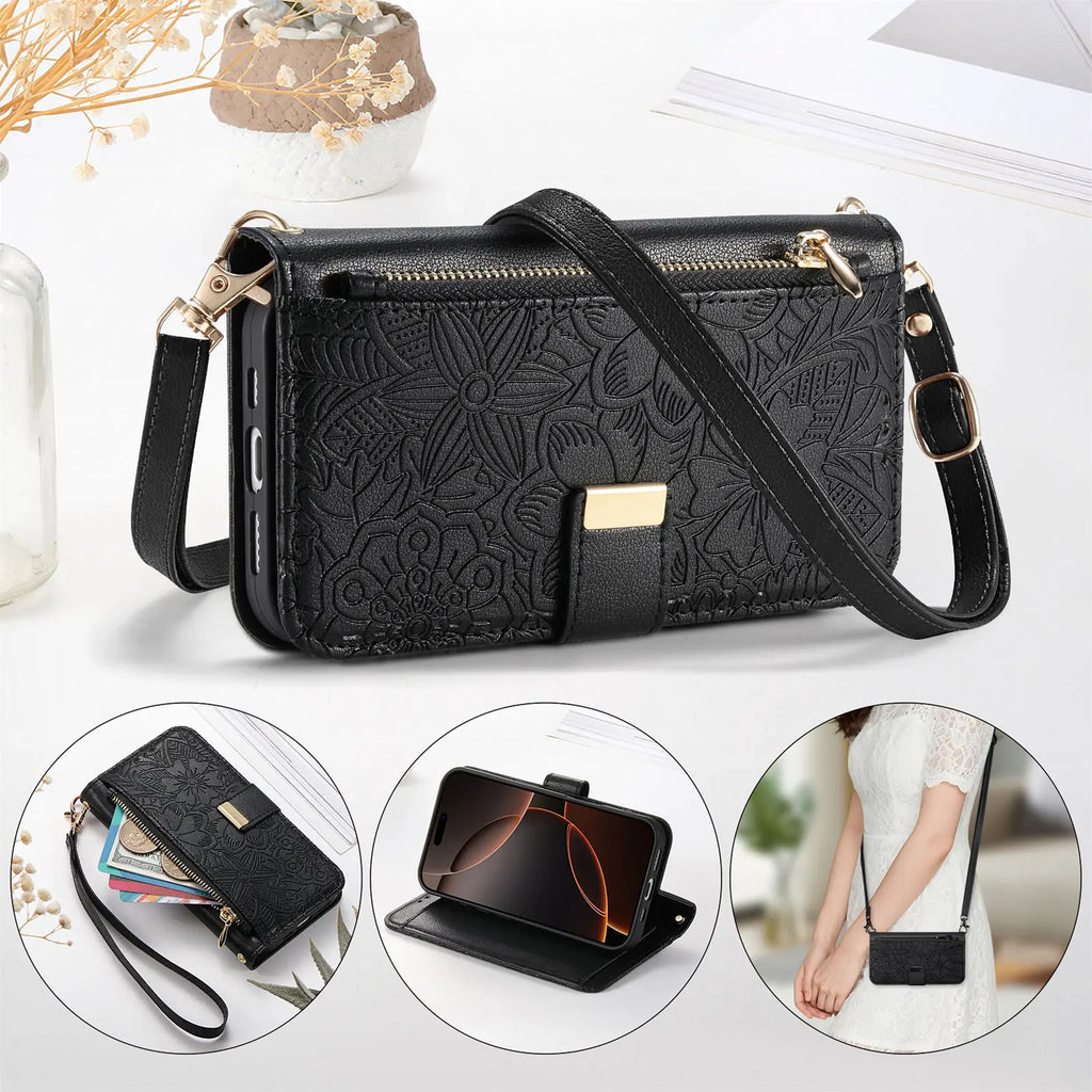 Stylish Leather Flip Phone Wallet