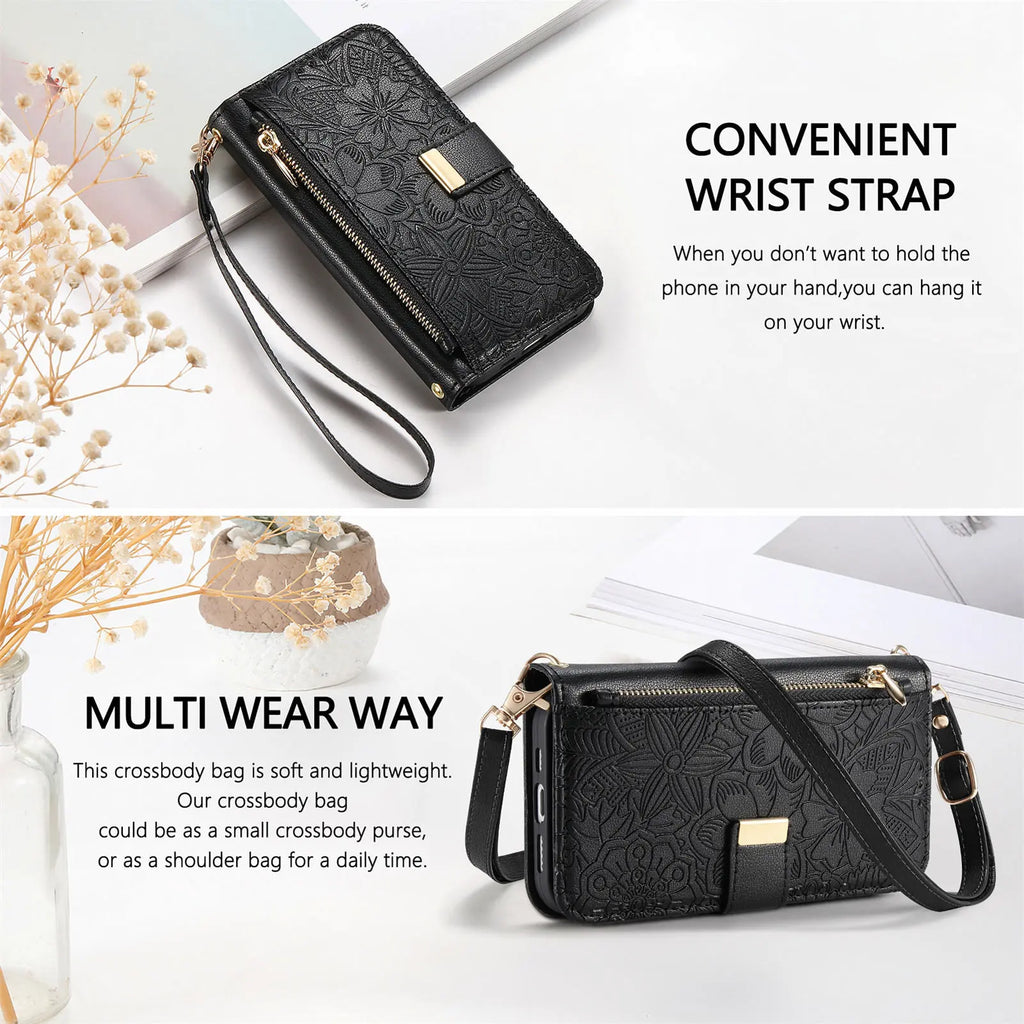 Stylish Leather Flip Phone Wallet