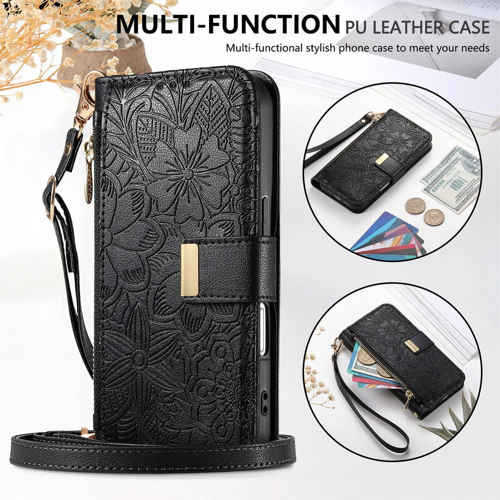 Stylish Leather Flip Phone Wallet
