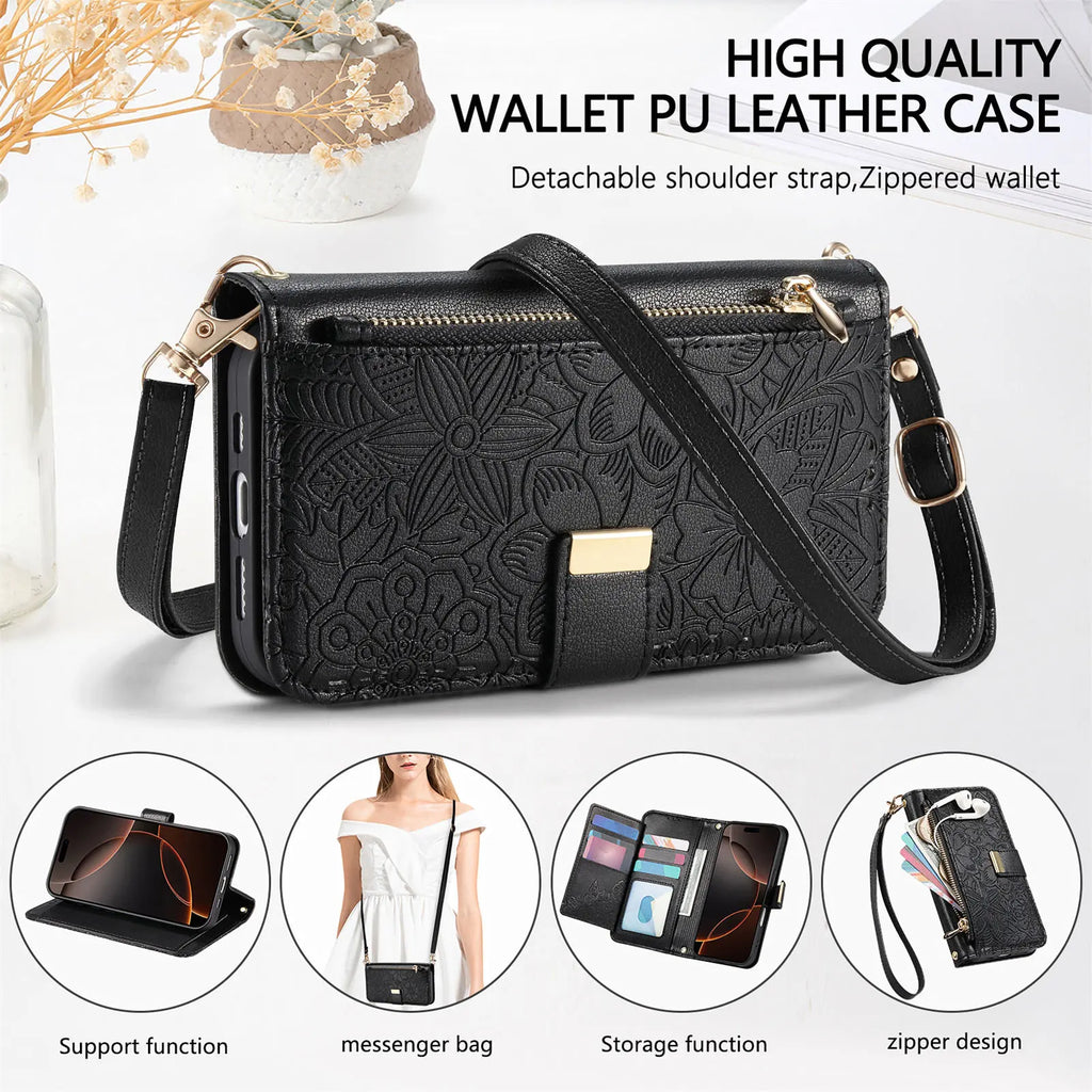 Stylish Leather Flip Phone Wallet